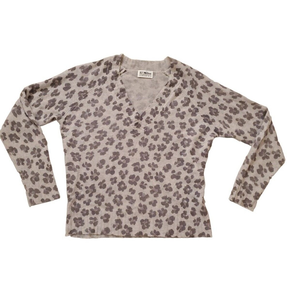 27 Miles Malibu Cashmere Cheetah Animal Print Sweater- S